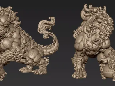 Mythical Guardian Lion 3D model