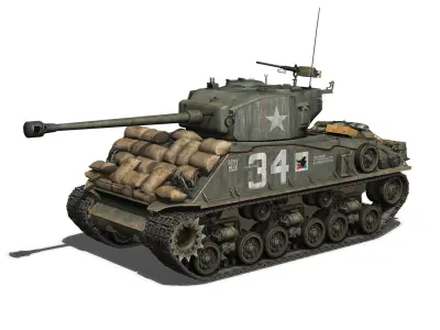 M4A3E8 HVSS Sherman - Army Mule 3D model