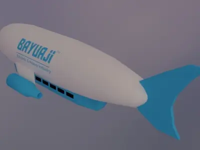 jet propeled Airship 3D model
