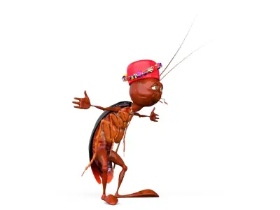 Cockroach Character Low-poly 3D model