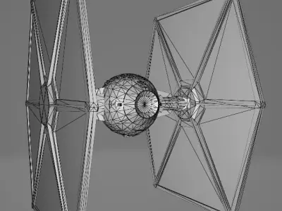 STAR WARS Tie Fighter Space Ship - Low Poly Game - FBX MODEL Low-poly 3D model