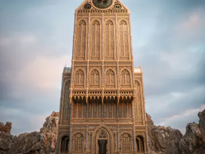 GOTHIC MODULAR BUILDING 7 Low-poly 3D model
