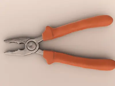 pliers Low-poly 3D model 2