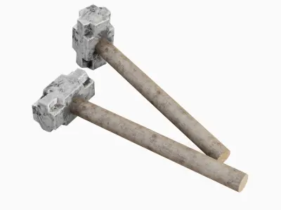 Dirty Sledgehammer Set Low-poly 3D model