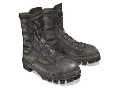 Female Military Combat Boots Low-poly 3D model