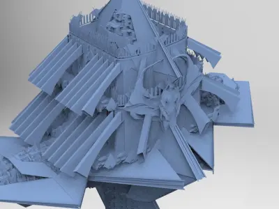 Floating Monolith City  3D model