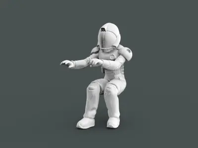 TECH WITH HELMET FOR 3D PRINT 3D model