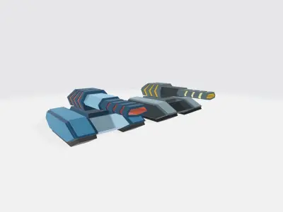 Free low poly sci-fi tank  Free low-poly 3D model