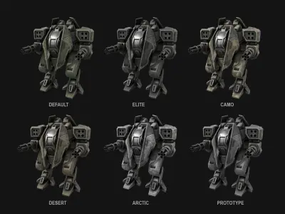Mech liberator Low-poly 3D model