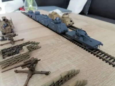 Armored train H0 scale 3D print model