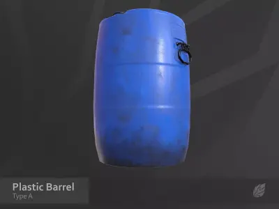 Plastic Barrel - Type A Low-poly 3D model