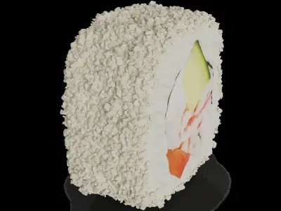 Sushi Crab sticks paprika cucumber cream tempura chips 3D model