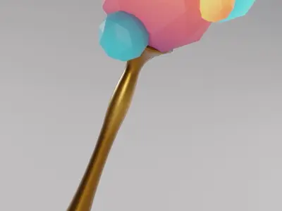 Ico Staff Low-poly 3D model