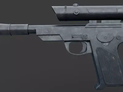 Blas-Tech L23 Blaster Pistol Low-poly 3D model