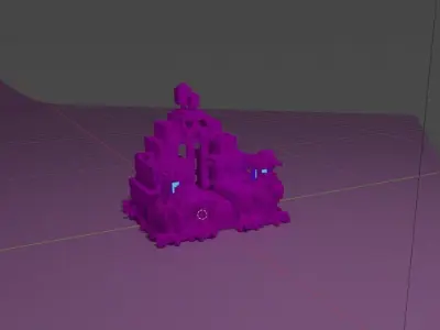 Temple Voxel Free Only Models 3D model