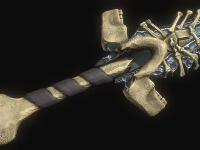 Skeleton Longsword Low-poly 3D model