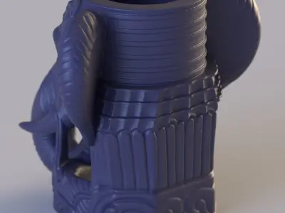 Elephant Head Wine Holder 3D print model
