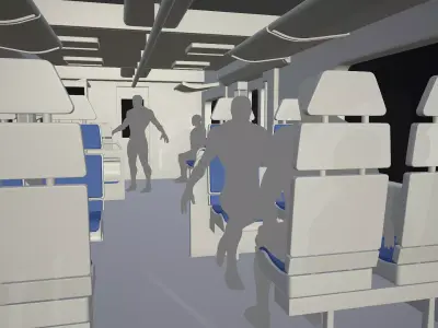 High Poly Train Interior 3D Environment Model 3D model