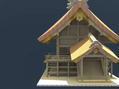 Izumo Oyashiro Japanese Shinto Shrine Taisha zukuri 3D model