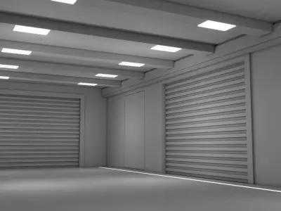 Empty industrial space 3D model