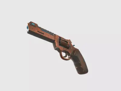 Steampunk Revolver Low-poly 3D model buy