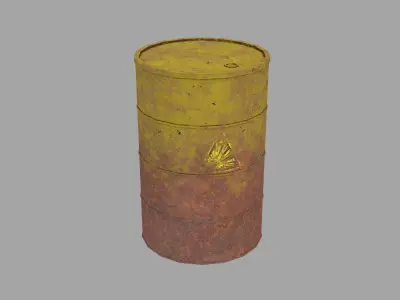 Old Rusty Metal Barrel Low-poly 3D model purchase