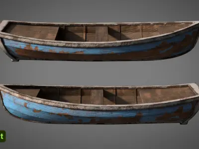Wood Boat - 3D Model 3D model