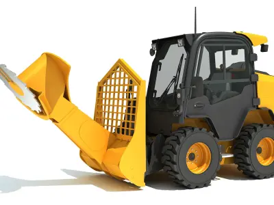 Tree Cutter Skid Steer Loader 3D model