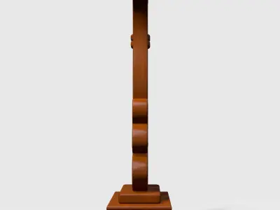 Chinese Traditional Palace Hand Fan Wooden Stand Low-poly 3D model