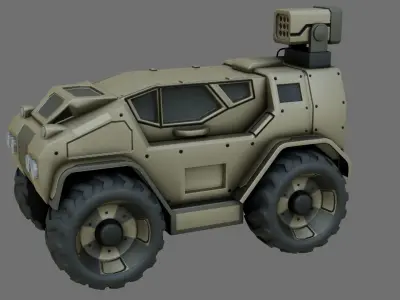 Sci-Fi Military Vehicle - Game Ready - PBR Low-poly 3D model