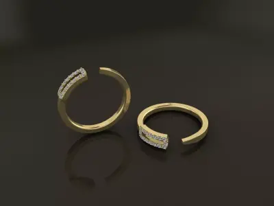Sewing Pin Diamond Nail Ring Band Size 7 3D print model