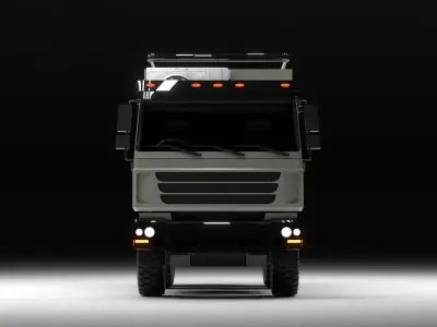 Military Style OffRoad Motorhome RV Low-poly 3D model