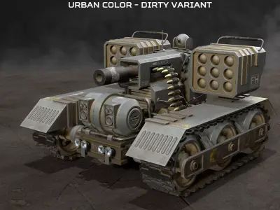 UGV Concept-3B-Dirty-4 Colors 3D Model Pack