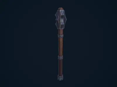 Flanged Mace Low-poly 3D model purchase