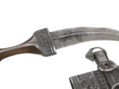 Khanjar sword and dagger from sultanate of egypt Low-poly 3D model