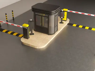 Parking security booth 3D model buy