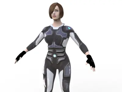 Sci Fi Woman Low-poly 3D model