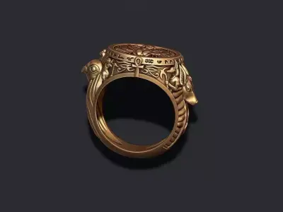 Horus Anubis ring 3D print model