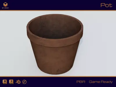pot 01 Low-poly 3D model