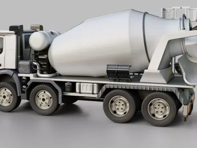 Mercedes Benz Concrete Mixer Truck 3D model