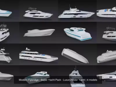 Modern Flybridge - Super Yacht Pack - Luxury Motor Yacht