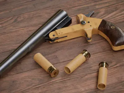 Remington MkIII Flare Gun Low-poly 3D model