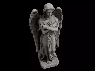 Gothic Mourning Angel Statue 3D model