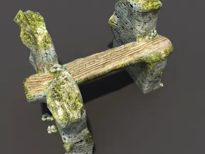English Castle Ruin 8 Low-poly 3D model