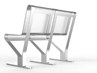 Waiting Room Seat V1 2 Seats 3D model