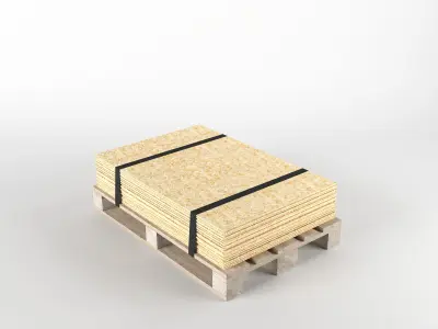 OSB on pallet 3D model Low-poly 3D model