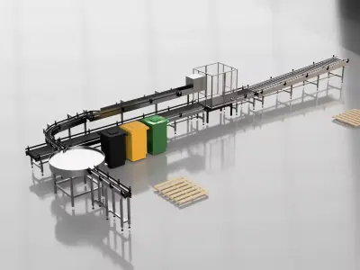 Conveyors - Factory Packaging Assembly Line Conveyor Belts 3D model