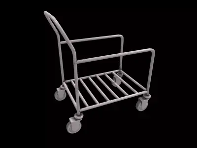 medical trash cart 3D model