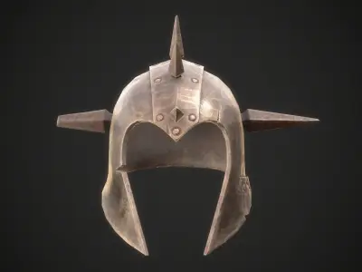 Orc Helmet 03 Low-poly 3D model