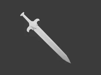 Low-poly sword model Free low-poly 3D model